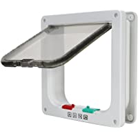 TKOOFN - Puerta basculante para gatos y perros- entrada y salida controlable- fabricada en material plástico ABS
